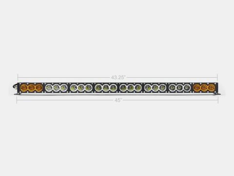 43 Inch Amber/White Dual Function LED Bar Single Row Cali Raised LED