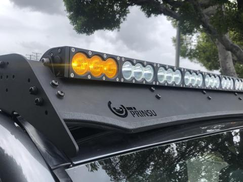 Dual Function Amber/White LED Light Bar Prinsu Mounting Bracket Kit Include Dual Function LED Light Bar (1) Single Leg Wiring Harness Cali Raised LED