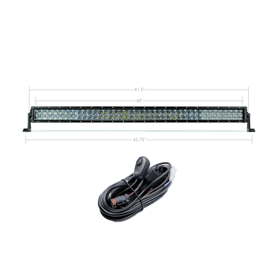 Premium Roof Rack Front Light Bar Kit - 42 Inch White Dual Row Combo Beam Cali Raised LED