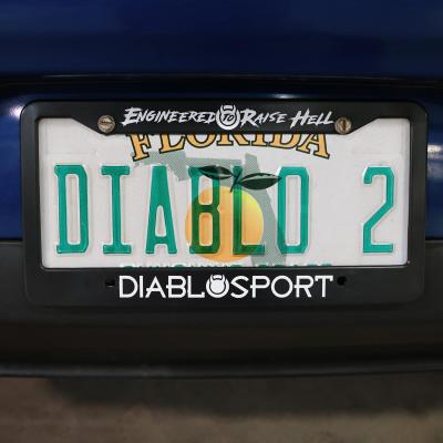 Diablo Sport License Plate Frame Durable plastic license plate frame black DiabloSport