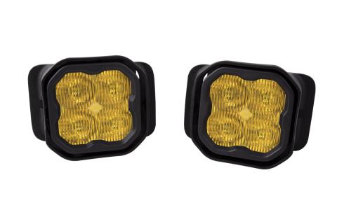 SS3 LED Fog Light Kit for 2017-2021 Ford Super Duty Yellow SAE Fog Sport w/ Backlight Diode Dynamics