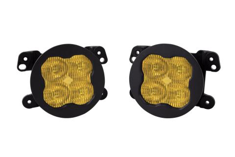 SS3 LED Fog Light Kit for 2011-2013 Jeep Grand Cherokee Yellow SAE Fog Pro w/ Backlight Type M Bracket Kit Diode Dynamics