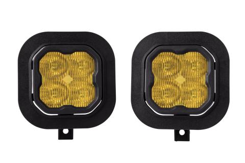 SS3 LED Fog Light Kit for 2011-2016 Ford Super Duty F-250/F-350 Yellow SAE Fog Pro w/ Backlight Diode Dynamics