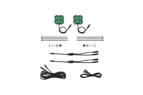 Stage Series Single-Color LED Rock Light, Green M8 (2-pack)