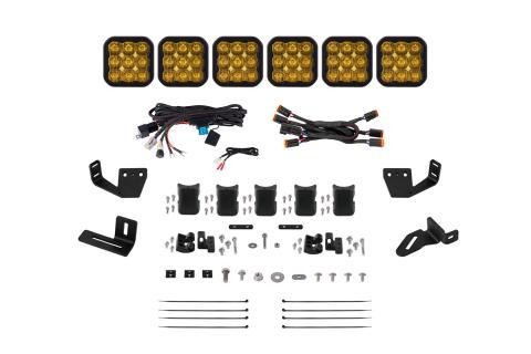 SS5 6-Pod CrossLink Mounting Kit for Prinsu/Sherpa Roof Racks, Pro Yellow Driving Diode Dynamics
