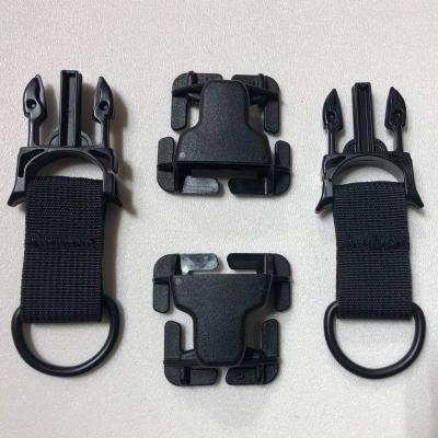 PALS/MOLLE Powdercoated Steel D-Ring w/ Every Which Way Quick Side Release Buckle Kit Pair Black Bartact