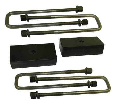 1 Inch Rear Lift Block and U-Bolt Kit Heavy Duty For 01-07 Silverado/Sierra 1500HD 8-Bolt Wheel W/ 0.5625 Inch U-Bolts SuspensionMaxx