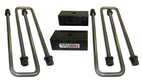 1 Inch Rear LIft Blocks and U-Bolt Kit Heavy Duty For 11-25 Silverado/Sierra 2500-3500 2WD/4x4 with 3 Inch Wide Leaf Springs with Top Mount Overload SuspensionMaxx
