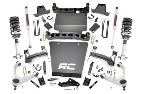 7 Inch Stamped Steel LCA Lift Kit Forged UCA Bracket M1 Struts/M1 Silverado/Sierra 1500 (16-18) Rough Country