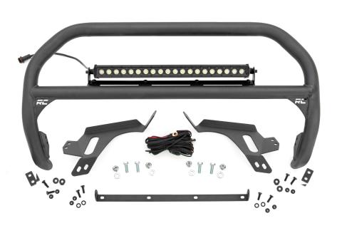 Nudge Bar w/ Tow Hooks 20 Inch Black Single Row LED Ford Bronco Sport (21-24) Rough Country