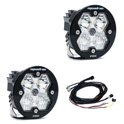 Squadron-R 2.0 Pro Black LED Auxiliary Light Pod Pair Universal Clear Driving/Combo Baja Designs