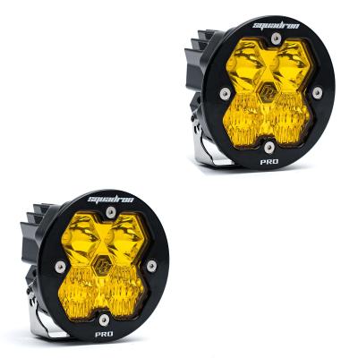 Squadron-R 2.0 Pro Black LED Auxiliary Light Pod Pair (No Harness) Universal Baja Amber Driving/Combo Baja Designs