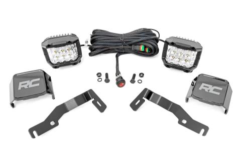 LED Light Kit Ditch Mount 3 Inch OSRAM Wide Toyota Tacoma 2WD/4WD (24-26) Rough Country