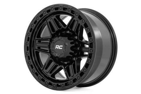 76 Series Wheel Simulated Bead Lock Gloss Black 17x9 5x4.5 +0mm Rough Country