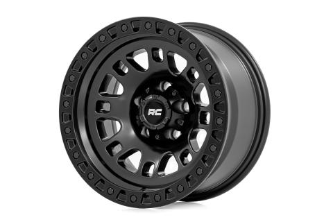 82 Series Wheel One-Piece Semi Gloss Black 17x9 5x4.5 -12mm Rough Country