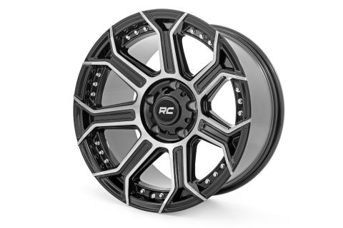 89 Series Wheel One-Piece Black Machined Gun Metal 17x9 5x4.5 -12mm Rough Country