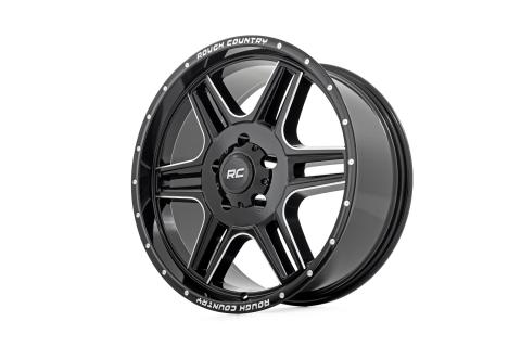 92 Series Wheel Machined One-Piece Gloss Black 18x9 5x5 +0mm Rough Country