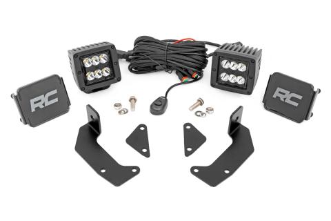 LED Light Kit Cage Mount 2 Inch Black Pair CFMOTO UFORCE 1000 Rough Country