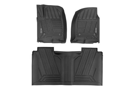 Flex-Fit Floor Mats FR & RR FR Bucket Crew Silverado/Sierra 1500/2500HD/3500HD (19-26) Rough Country