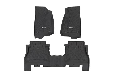 Flex Fit Floor Mats FR & RR 4 Door Jeep Wrangler Unlimited 4WD (18-26) Rough Country