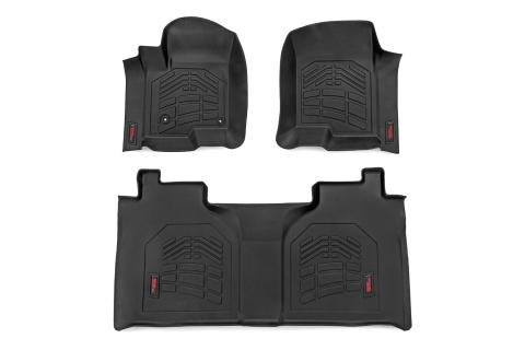 Sure-Fit Floor Mats FR & RR FR Bucket Crew Silverado/Sierra 1500/2500HD/3500HD (19-26) Rough Country