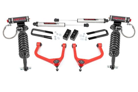 3.5 Inch Lift Kit Vertex/V2 Red Chevy Silverado 1500 2WD/4WD (2019-2024) Rough Country
