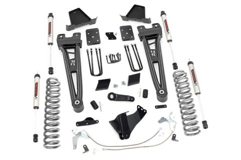 6 Inch Ford Radius Arm Suspension Lift Kit Overload Springs w/V2 Shocks 11-14 F-250 Rough Country