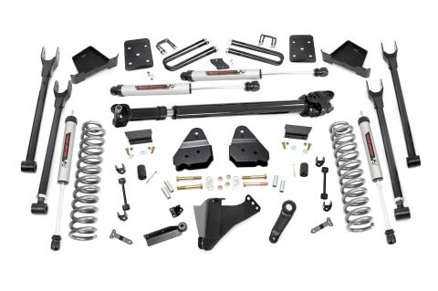 6 Inch Ford 4-Link Suspension Lift Kit 3.5 Inch Axle Diam W/Overload Springsw/Front Drive Shaft & V2 Shocks 17-19 F-250/350 4WD Diesel Rough Country