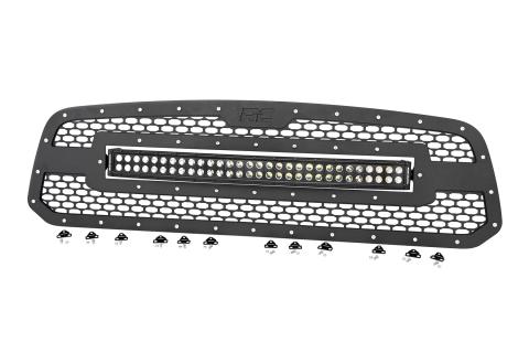 Dodge Mesh Grille 30 Inch Dual Row Black Series LED w/Cool White DRL 13-18 RAM 1500 Rough Country