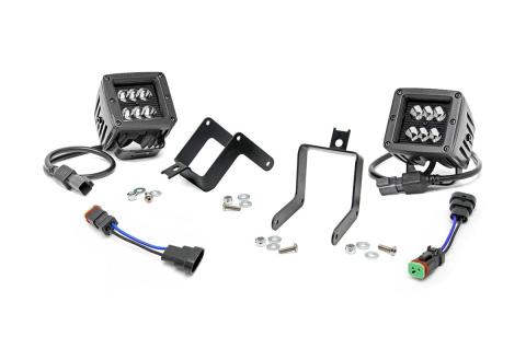 Ford 2 Inch Cree LED Fog Light Kit Black Series 11-16 F-250/350 Rough Country