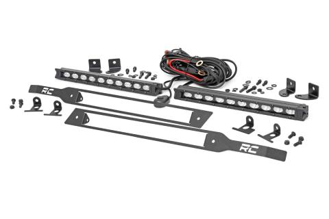 Chevy Dual 10 Inch LED Grille Kit Black Series 19-20 Silverado 1500 Rough Country