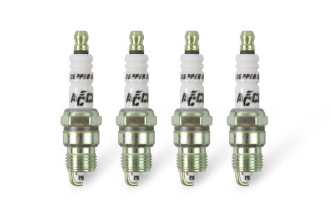 HP Copper Spark Plug Shorty 14MM Thread .460 In Reach Tapered Seat Non-Resistor 4 Pack ACCEL