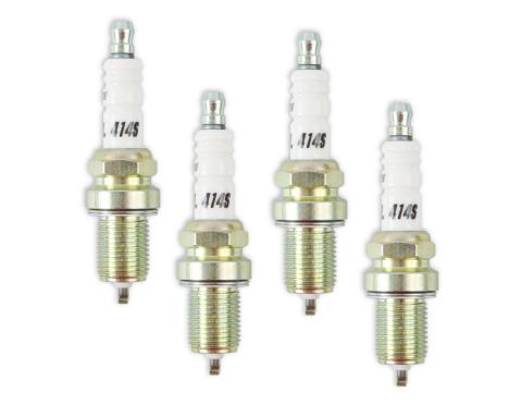 HP Copper Spark Plug Shorty 14MM Thread, .750 In Reach Heat Range 4 Gasket (Flat) Seat 4-Pack ACCEL