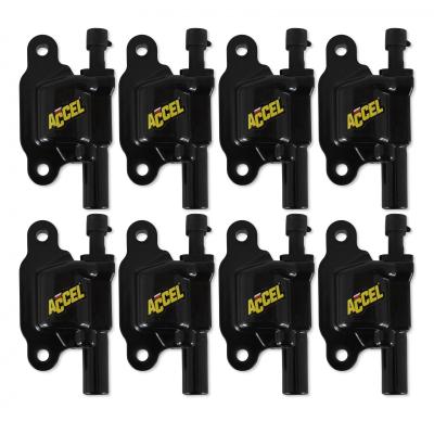 Direct Ignition Coil Kit Supercoil -Gm Ls2, Ls3 And Ls7 Black 8-Pack Supercoil For GM Ls2, Ls3, And Ls7- Black, 8 Pack ACCEL