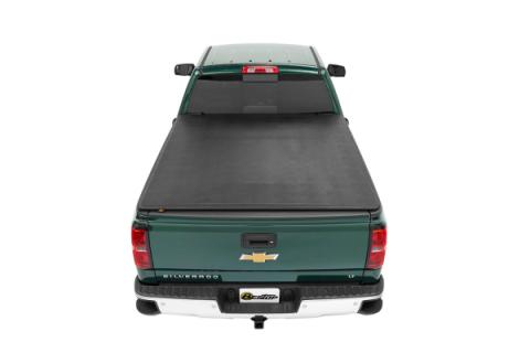 Soft Tri-Fold Tonneau Cover EZ-Fold For 2019-2024 Silverado/Sierra 1500 5.8 Foot Black Tailgate Spoiler Not Included Bestop