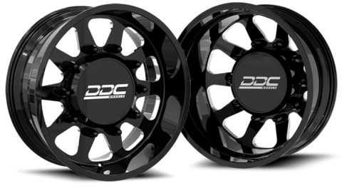 Dually Wheels The Ten Forged 22x8.25 8x170 Black/Mill SS Fronts 99-04 Ford F-350 DDC Wheels