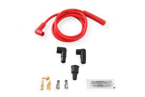 Single Wire Replacement Kit Staight And 90 Degree Spark Plug Boots Universal Red Universal Single Wire Replacement Kit, Straight And 90 Degree Spark Plug Boots, 60 In, 8Mm, 500 Ohms Per Ft, Red ACCEL