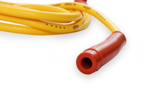 Single Wire Replacement Kit- Staight And 90 Degree Spark Plug Boots- Universal- Yellow Universal Single Wire Replacement Kit, Straight And 90 Degree Spark Plug Boots, 60 In, 8Mm, 500 Ohms Per Ft, Yellow ACCEL