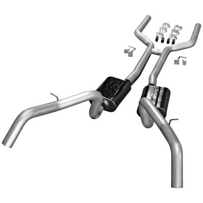 American Thunder Crossmember-Back Exhaust System Fits 1967-1969 Chevrolet Camaro And Pontiac Firebird, 3.0 Inch Aluminized Pipes Aggressive Sound Flowmaster