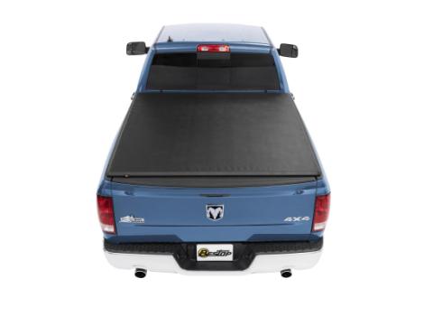 Soft Tri-Fold Tonneau Cover EZ Roll For Dodge 2002-2008 Ram 1500 6.5 Foot Black Tailgate Spoiler: Yes Bestop