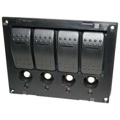 4-Switch Panel W/Lighted Breakers Black Bulldog Winch