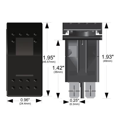 Rocker Switch - Momentary On/Off Lighted Red 3-Pin Bulldog Winch