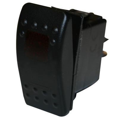 Rocker Switch - Momentary On/Off Lighted Red 3-Pin Bulldog Winch