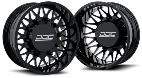 Dually Wheels The Mesh Forged 22x8.25 10x225 Black/Mill SS Fronts 05-10 Ford 15-25 F-450/F-550 Dodge Ram 08-25 4500/5500 DDC Wheels