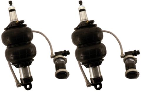 Front TQ Shockwaves 1000 Series W/ 4.1 Inch Stroke And 2 Inch Eye Pair Of Triple Adjustable Shock waves 6.5 Inch Double Convoluted W/ 1/4 Inch Fittings And Bearing Spacers 1/2 Inch And 5/8 Inch 11 Inch X 14.5 Inch W/ A 12.75 -13 Inch Ride Height Ridetech