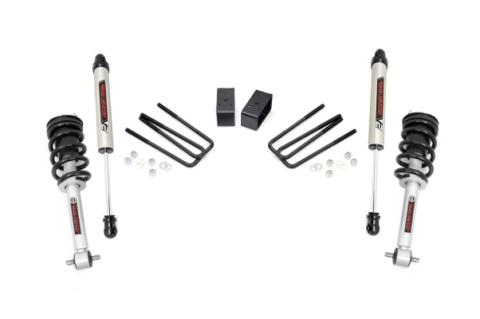 3.5 Inch Suspension Lift Kit N3 Struts &amp; V2 Shocks 07-13 Silverado/Sierra 1500 2WD Cast Steel Rough Country