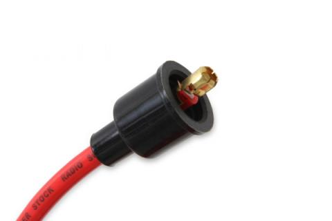 Spark Plug Wire Set- 8MM Red Wire With Red Straight Boots 4040R, Spark Plug Wires, Super Stock, Spiral Core, 8Mm, Red, Set ACCEL