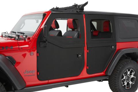 Full Fabric Doors Jeep '20-26 Gladiator '18-26 Wrangler JL Front Black Diamond Bestop