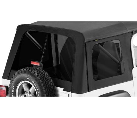 Window Replacement Set For Jeep 1976-1986 CJ7 Fits Supertop Classic 51598, 51599, 51600, 51603, 54599, 54600, 54603, 55729, 55799 Black Denim Bestop