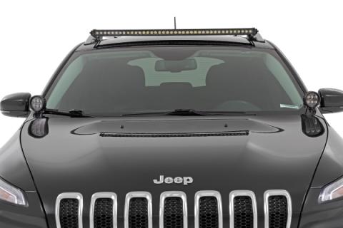 LED Light Kit Ditch Mount 2 Inch Black Pair Spot Jeep KL 14-21 Rough Country